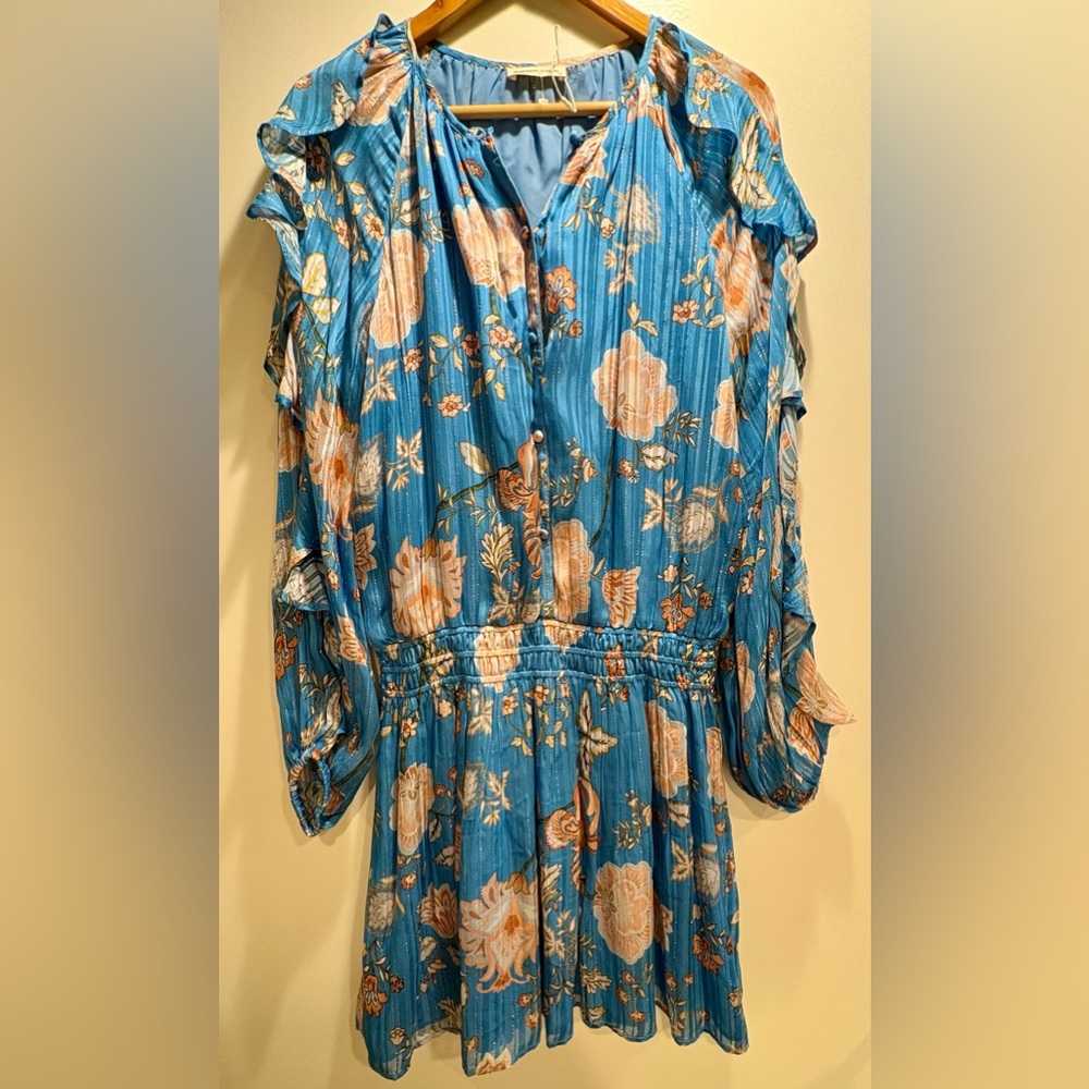 Ramy Brook Blue Metallic Romper